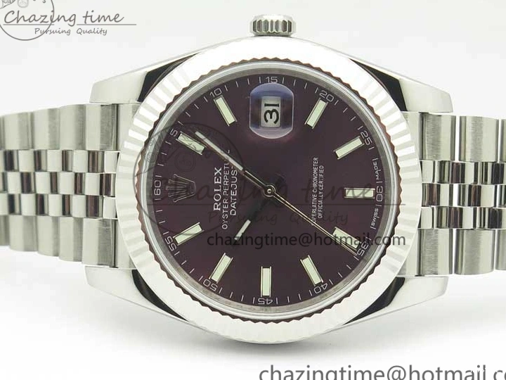 MiroTime 0215 DateJust 126334 SS REF 1:1 Best Edition Purple Dial Stick Markers on New version Jubilee Bracelet A TopPick 3422